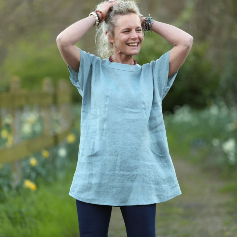 Quintessence - Tunique Elise – Lin Bleu doux grisé – XXXL