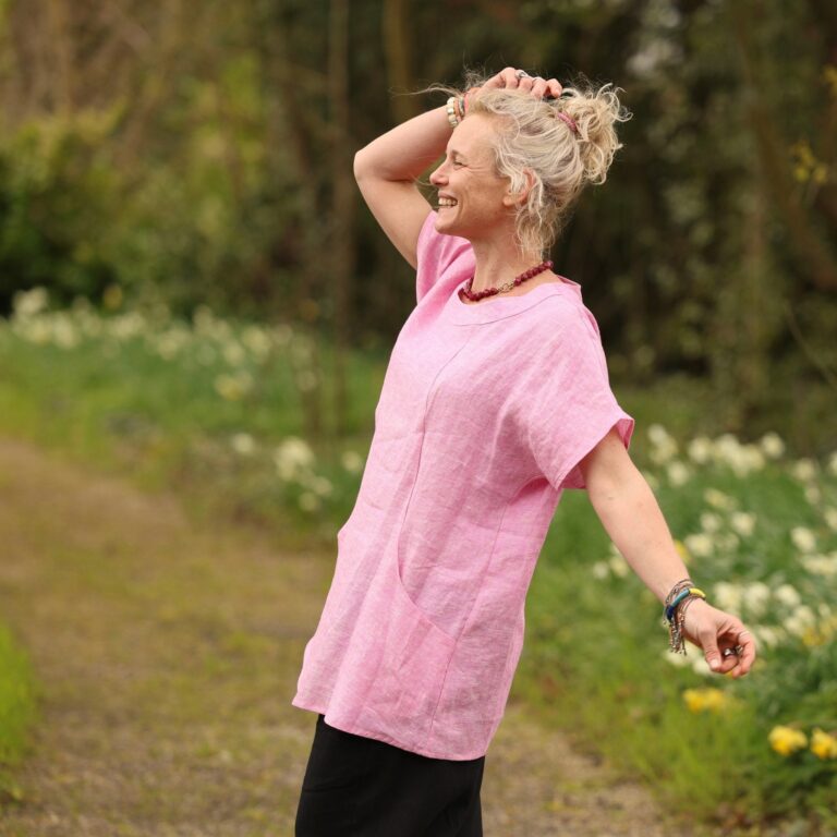 Quintessence - Tunique Elise - Lin chiné rose pep's – XXXL