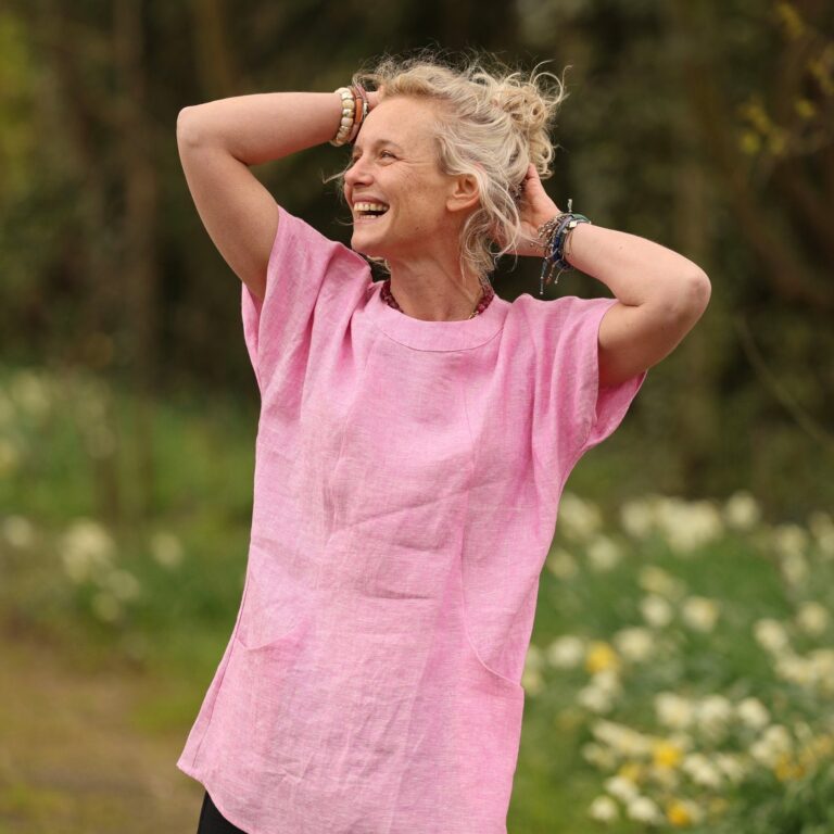 Quintessence - Tunique Elise - Lin chiné rose pep's – XXXL
