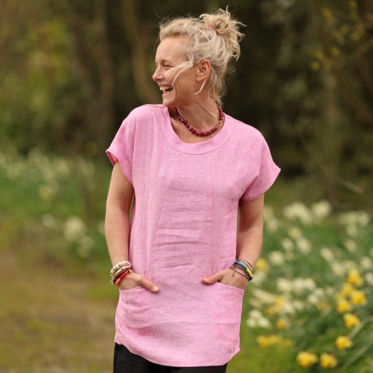 Quintessence - Tunique Elise - Lin chiné rose pep's – XXXL