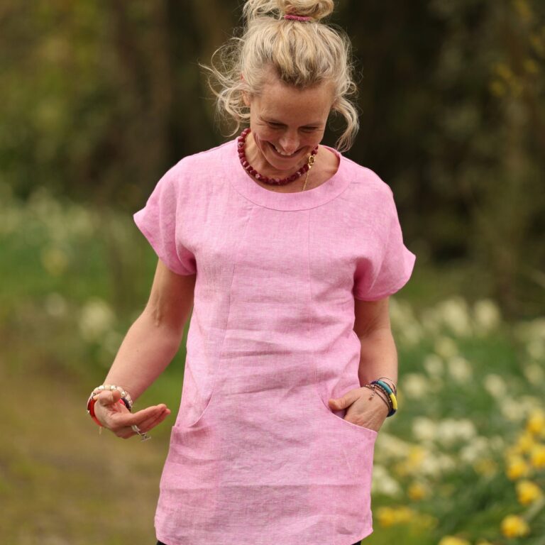 Quintessence - Tunique Elise - Lin chiné rose pep's – XXXL