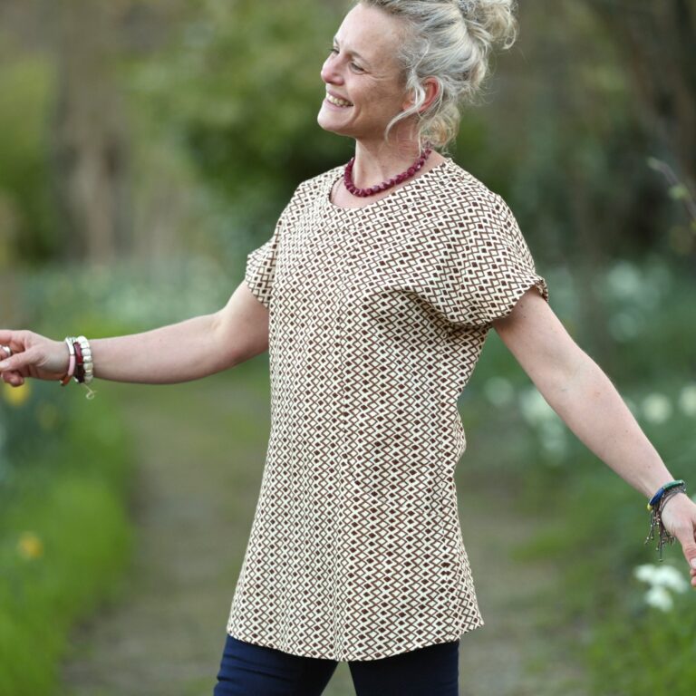 Quintessence - Tunique Elise - Mosaïque cacao – XXXL