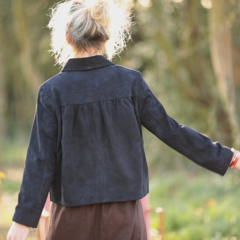 Meta SS25 - Veste Aïda - Cuir suédé bleu marine – XL