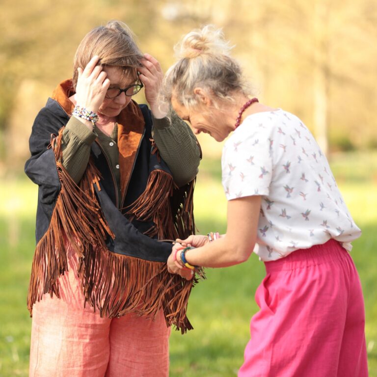 Meta SS25 - Veste Atlas - Cuir suédé chocolat et bleu marine – Taille unique