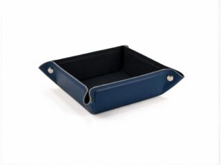 Vide poche carré en cuir bleu – VP502 par la marque LAVOISIER Maroquinier LAVOISIER Maroquinier - Vide poche carré en cuir bleu – VP502
