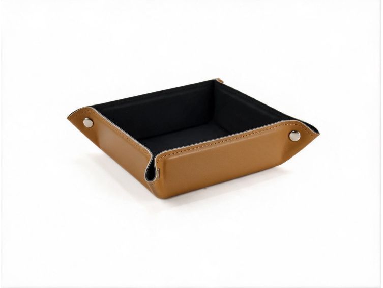 vide poche carre en cuir gold vp502 Lavoisier Maroquinier - Vide poche carré en cuir gold - VP502