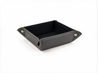 LAVOISIER Maroquinier - Vide poche carré en cuir gris – VP502