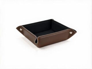 LAVOISIER Maroquinier - Vide poche carré en cuir marron – VP502