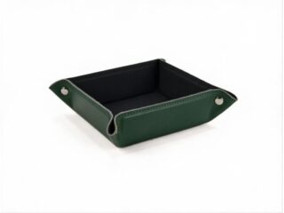 Vide poche carré en cuir vert – VP502 par la marque LAVOISIER Maroquinier LAVOISIER Maroquinier - Vide poche carré en cuir vert – VP502