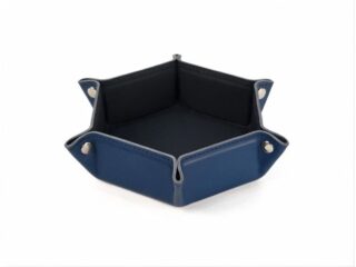 Petit vide poche hexagonal en cuir bleu – VP504 par la marque LAVOISIER Maroquinier LAVOISIER Maroquinier - Petit vide poche hexagonal en cuir bleu – VP504