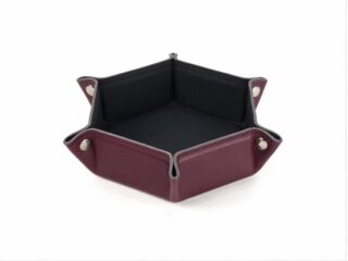 LAVOISIER Maroquinier - Petit vide poche hexagonal en cuir bordeaux – VP504