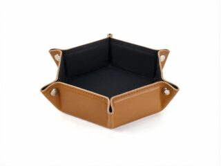 Petit vide poche hexagonal en cuir gold – VP504 par la marque LAVOISIER Maroquinier LAVOISIER Maroquinier - Petit vide poche hexagonal en cuir gold – VP504