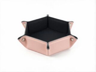 LAVOISIER Maroquinier - Petit vide poche hexagonal en cuir rose – VP504
