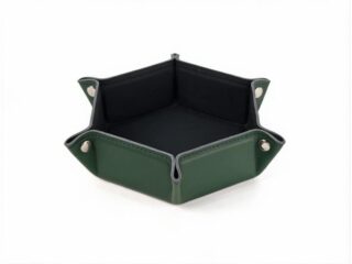 Petit vide poche hexagonal en cuir vert – VP504 par la marque LAVOISIER Maroquinier LAVOISIER Maroquinier - Petit vide poche hexagonal en cuir vert – VP504