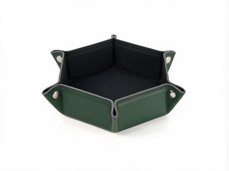 vide poche hexagonal en cuir vert vp504 Lavoisier Maroquinier - Petit vide poche hexagonal en cuir vert - VP504