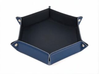 Grand vide poche hexagonal en cuir bleu – VP506 par la marque LAVOISIER Maroquinier LAVOISIER Maroquinier - Grand vide poche hexagonal en cuir bleu – VP506