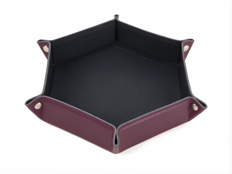 vide poche hexagonal xl en cuir bordeaux vp506 Lavoisier Maroquinier - Grand vide poche hexagonal en cuir bordeaux - VP506