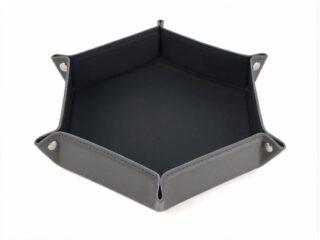 Grand vide poche hexagonal en cuir gris – VP506 par la marque LAVOISIER Maroquinier LAVOISIER Maroquinier - Grand vide poche hexagonal en cuir gris – VP506