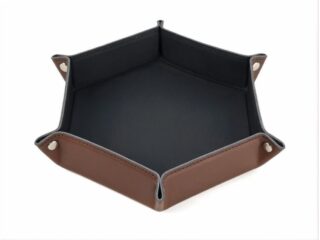 LAVOISIER Maroquinier - Grand vide poche hexagonal en cuir marron – VP506