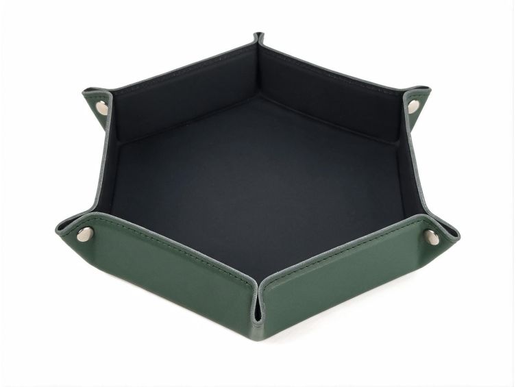 vide poche hexagonal xl en cuir vert vp506 Lavoisier Maroquinier - Grand vide poche hexagonal en cuir vert - VP506