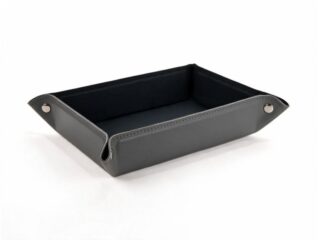 Vide poche rectangle en cuir gris – VP503 par la marque LAVOISIER Maroquinier LAVOISIER Maroquinier - Vide poche rectangle en cuir gris – VP503