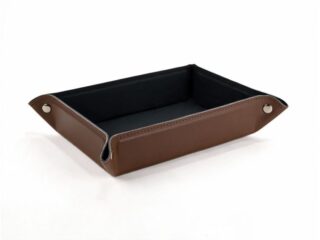 LAVOISIER Maroquinier - Vide poche rectangle en cuir marron – VP503