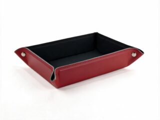 Vide poche rectangle en cuir rouge – VP503 par la marque LAVOISIER Maroquinier LAVOISIER Maroquinier - Vide poche rectangle en cuir rouge – VP503