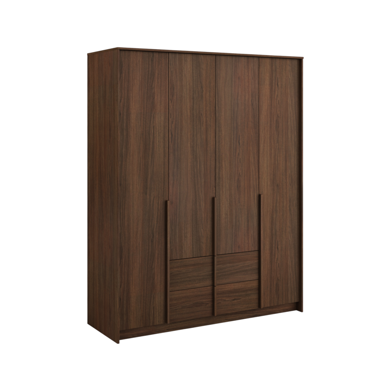 01 de meubles armoires et dressings camif signature bois fonce bois paku n 10039982 CAMIF SIGNATURE - Armoire 4 portes 2 tiroirs Paku