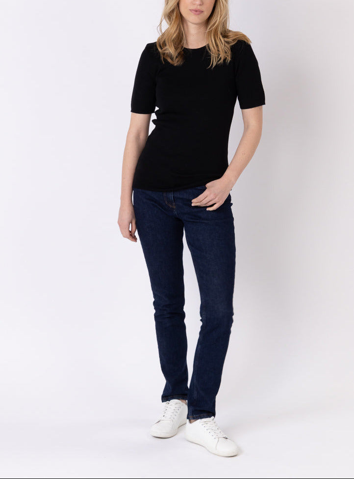 Maison-solfin - Tee-shirt thermique femme en laine merinos noir – 5