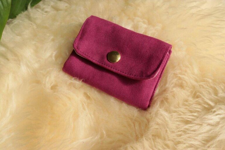 Maison Mallow - Mini Portefeuille En Toile Unie Rose Fuchsia