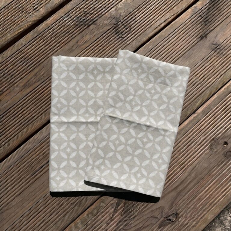 Fleur de Soleil - Serviettes de table Mosaïque Sable - Lot de 2