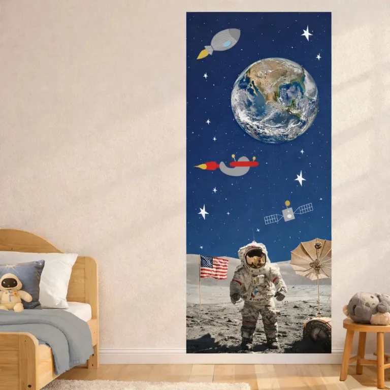 Atelier Baby’Sphère - Lé de papier peint espace enfant – Astronaute & Terre – Photos NASA