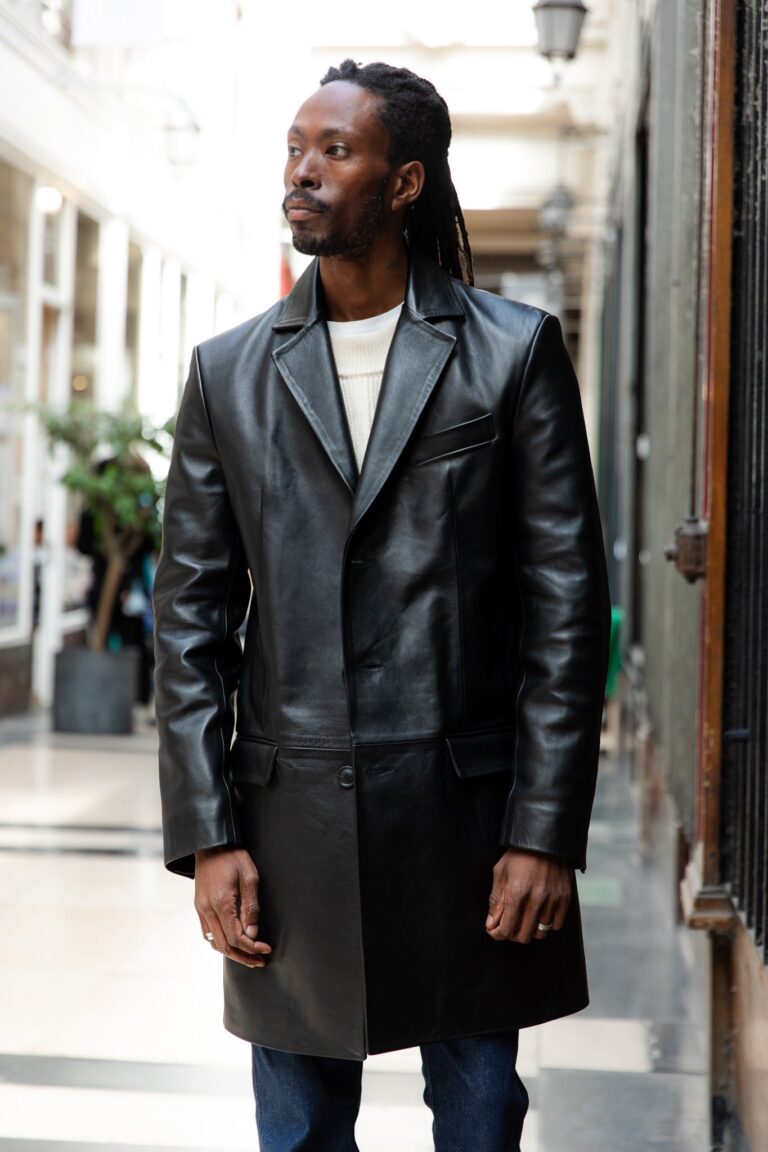 Atelier Bertrand - Manteau tailleur – 46 / Veau velours - Vert militaire