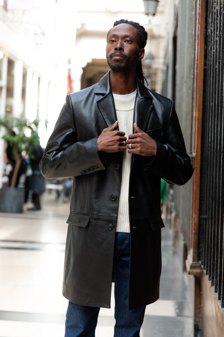 Atelier Bertrand - Manteau tailleur – 46 / Veau velours - Vert militaire