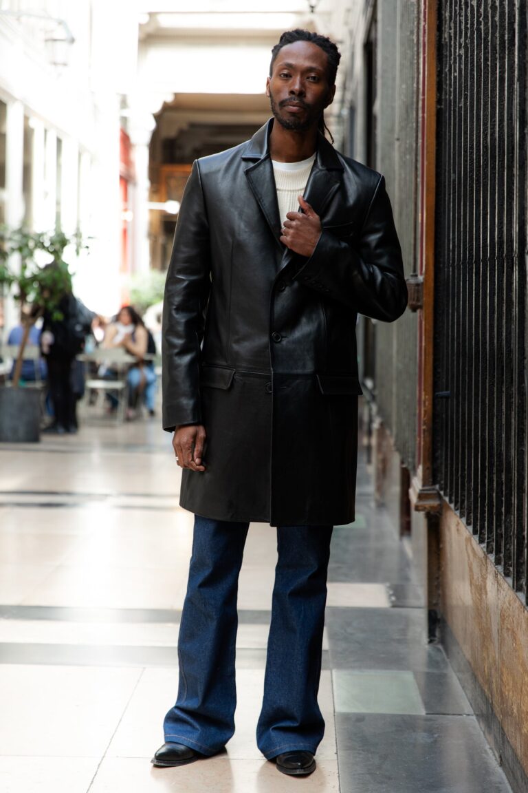 Atelier Bertrand - Manteau tailleur – 46 / Veau velours - Vert militaire