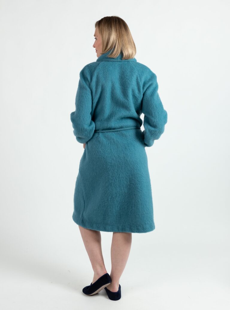 Maison Solfin - Robe de chambre femme laine pyrenees 7/8 vert opale – XL