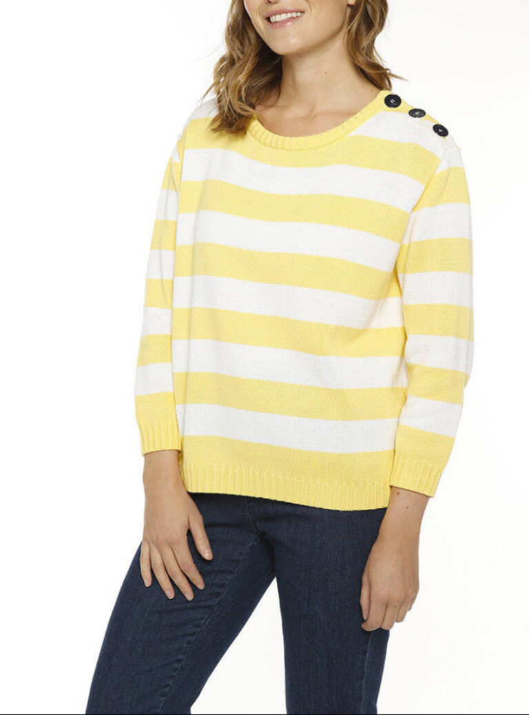 Maison Solfin - Pull marinière français - JAUNE CITRON – 38