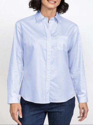 Chemisier femme en coton bleu par la marque MAISON SOLFIN MAISON SOLFIN - Chemisier femme en coton bleu