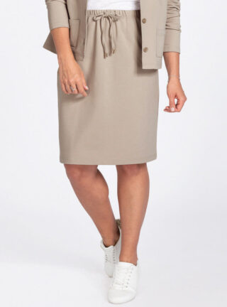 MAISON SOLFIN - Jupe molleton femme beige