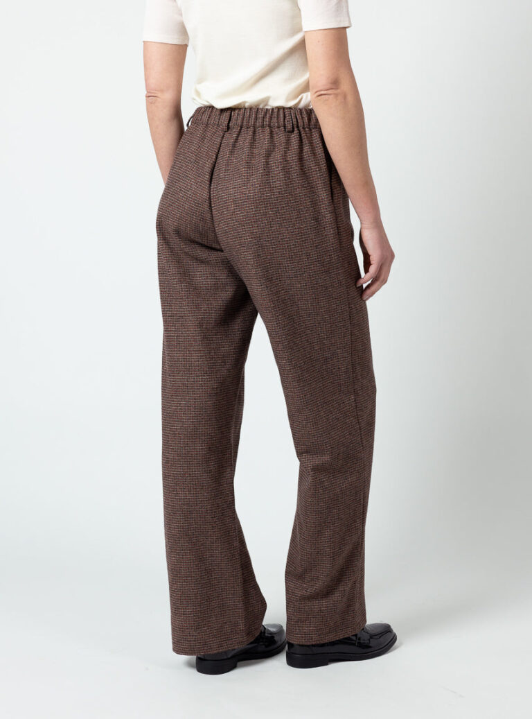 Maison Solfin - Pantalon large femme à carreaux marron – 50
