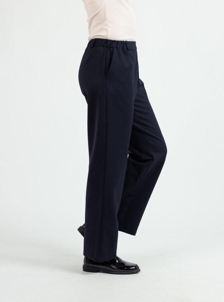 Maison Solfin - Pantalon large femme laine bleu marine – 50