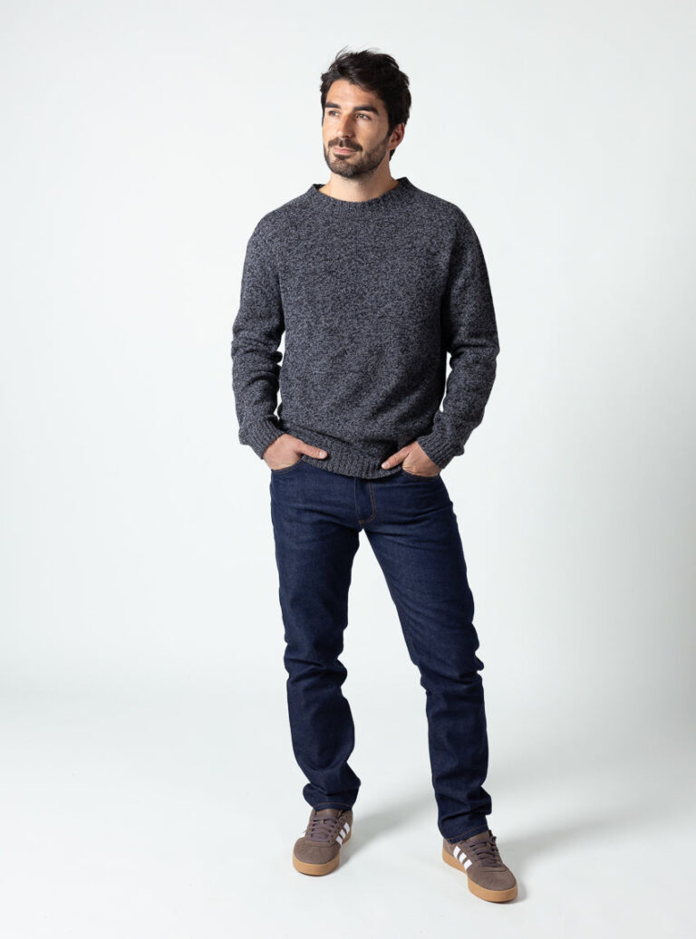 Maison Solfin - Pull homme en laine recyclée gris mouline – 6
