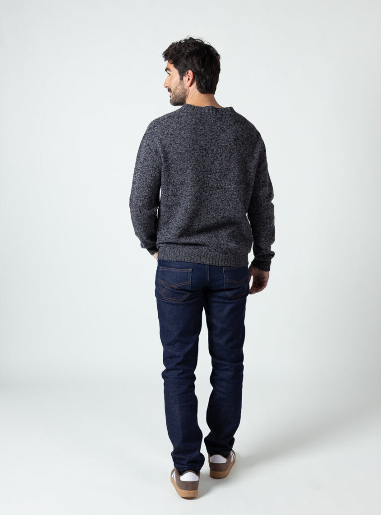 Maison Solfin - Pull homme en laine recyclée gris mouline – 6