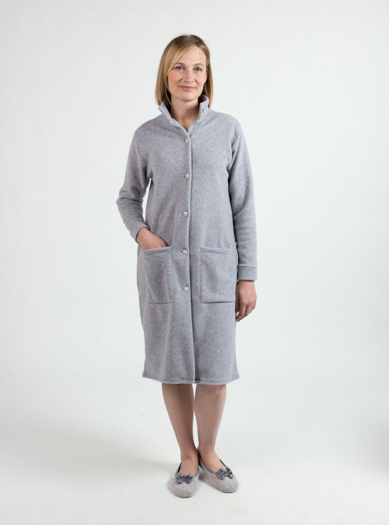 500038 gris 1 Maison Solfin - Robe de chambre femme gris chiné – 5