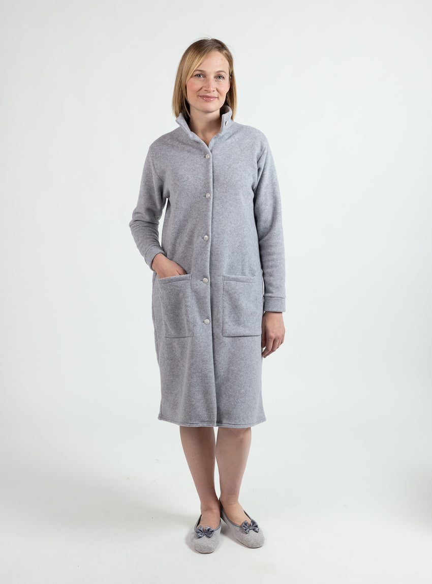 500038 gris 1 Maison Solfin - Robe de chambre femme gris chiné – 5