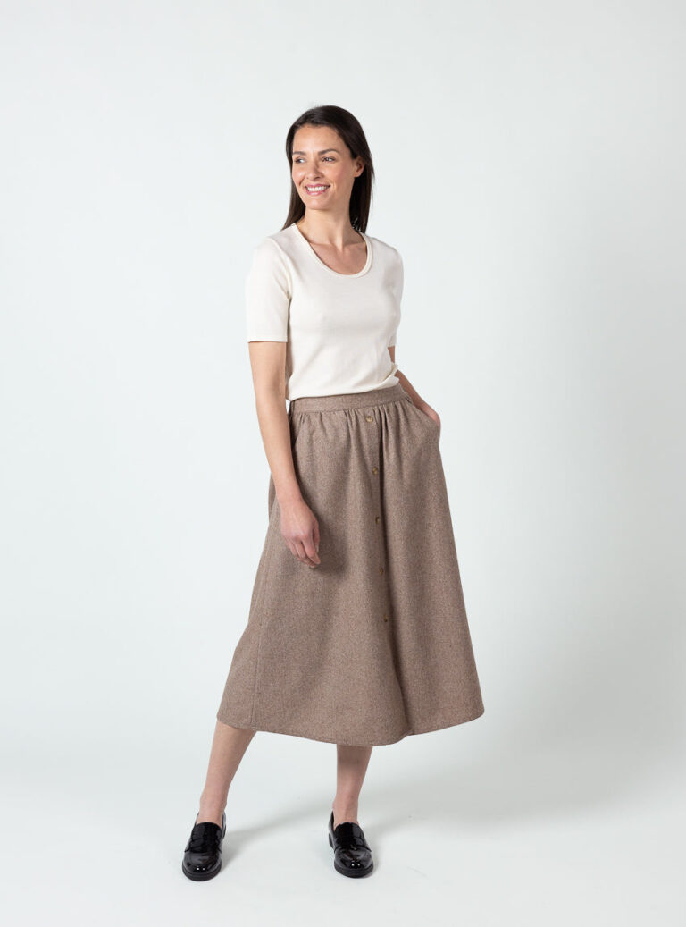 Maison Solfin - Jupe ample femme beige foncé – 5