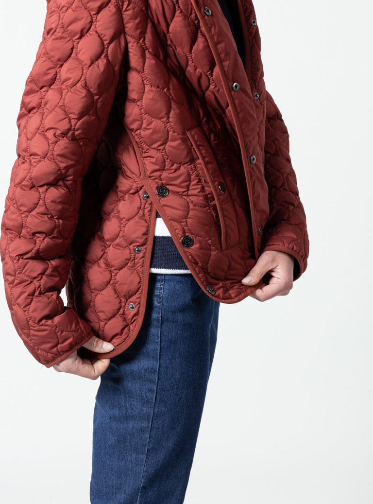 Maison Solfin - Veste femme matelassée rouge brun avec capuche – 50
