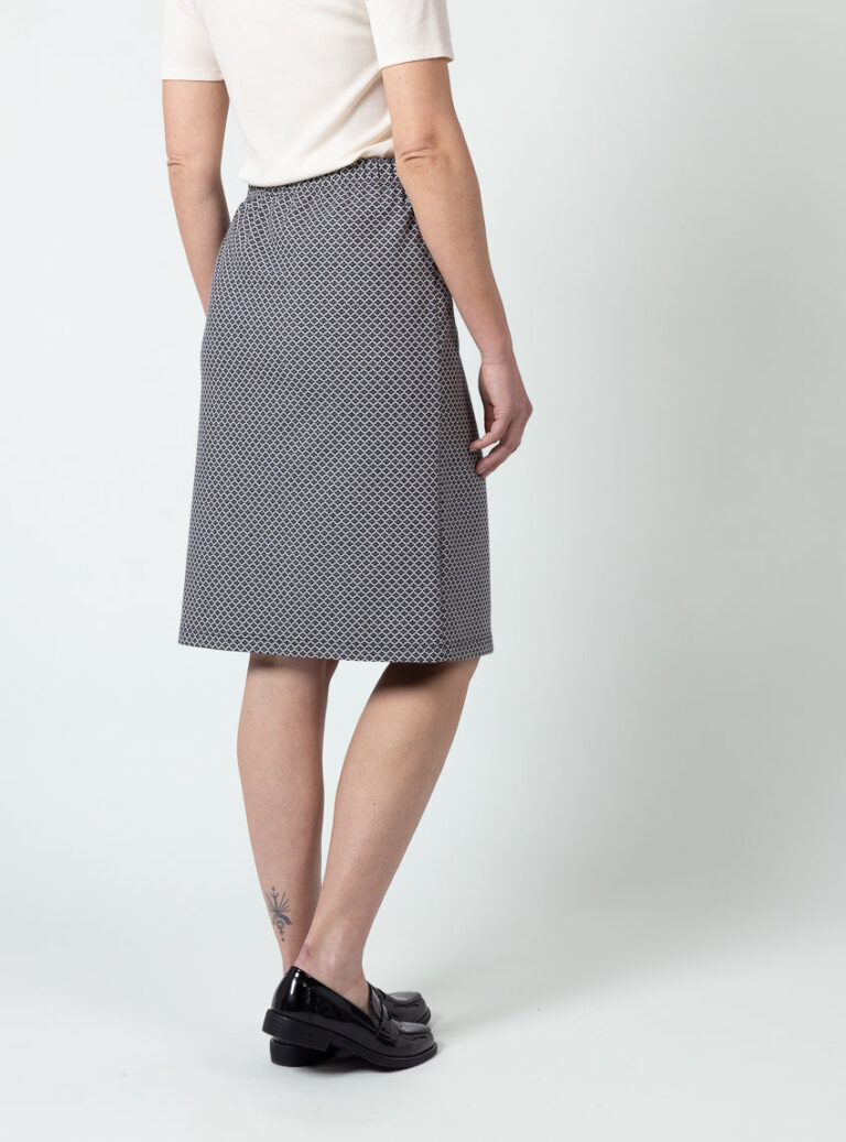 Maison Solfin - Jupe droite femme en maille noir/blanc – 48