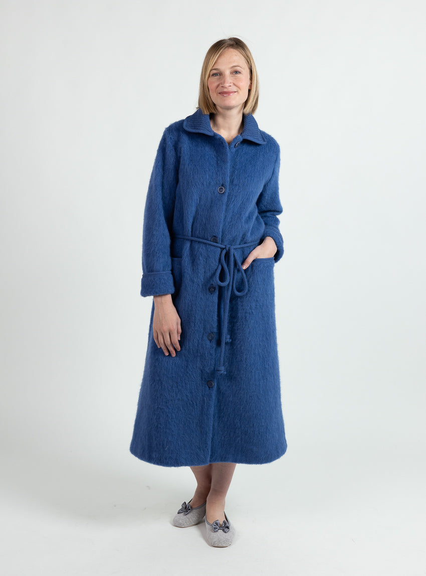500047 bleu ocean 1 Maison Solfin - Robe de chambre femme en laine des pyrenees bleu océan – XL