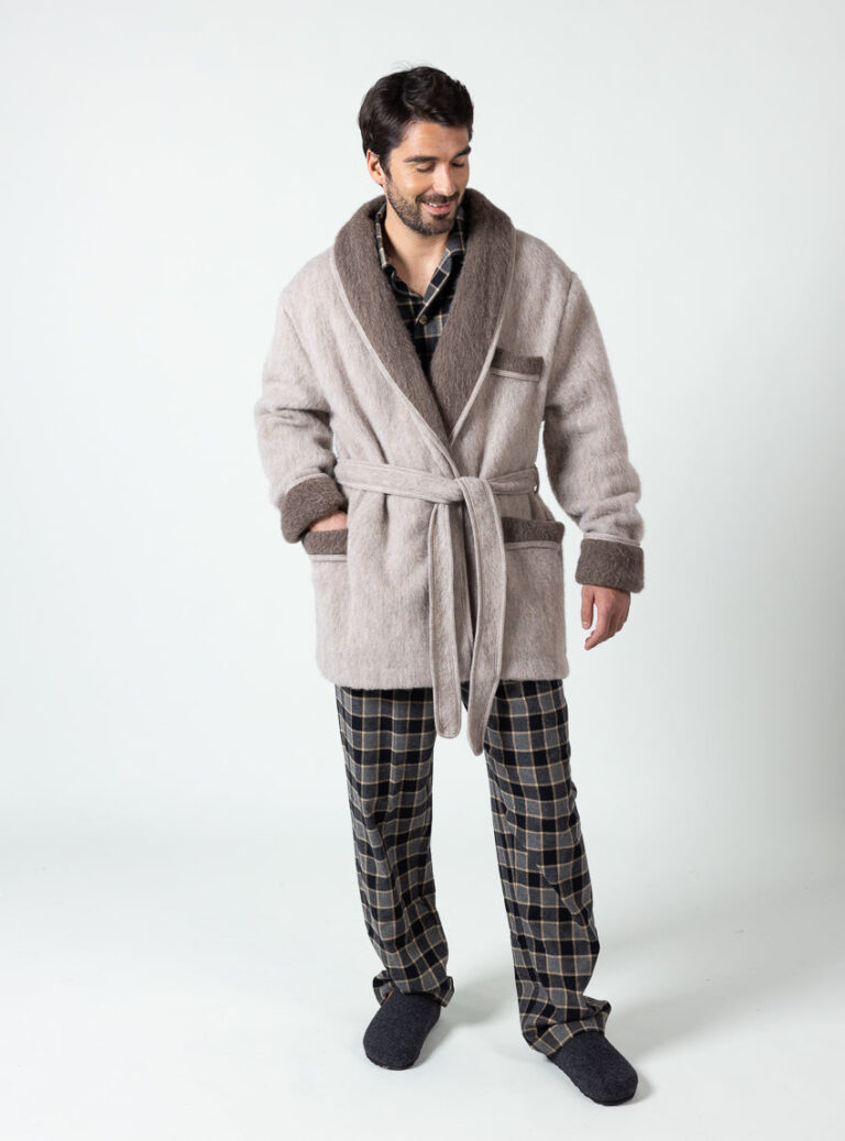 Maison Solfin - Robe de chambre courte homme beige – XL